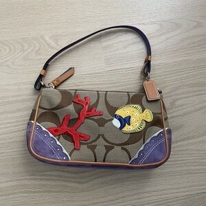 Vintage Y2K Tropical Coach Shoulder Bag